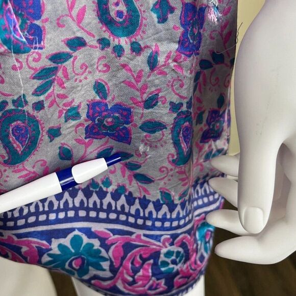 Zara Womens Size S Pasiley Floral Satin Wrap Mini Dress Boho Party Preppy Resort - Picture 9 of 16